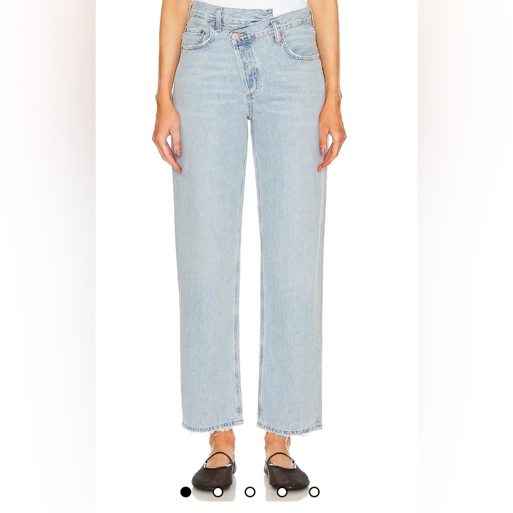 NWT $299 AGOLDE Criss Cross Straight Leg Jeans in Wired